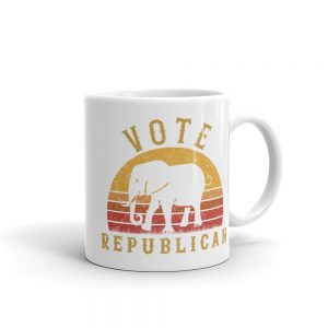 Vote Republican Coffee Mug | Original design, Retro vintage sunset style