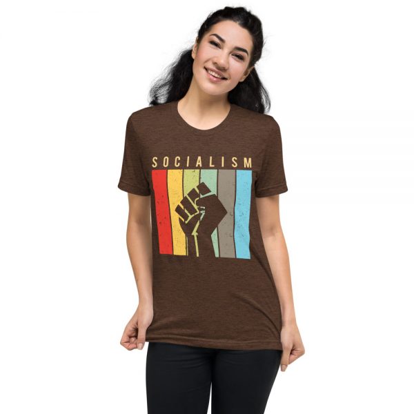 Socialism Resist Fist Retro Tri-blend T-Shirt - Image 5
