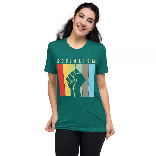Socialism Resist Fist Retro Tri-blend T-Shirt - Image 8