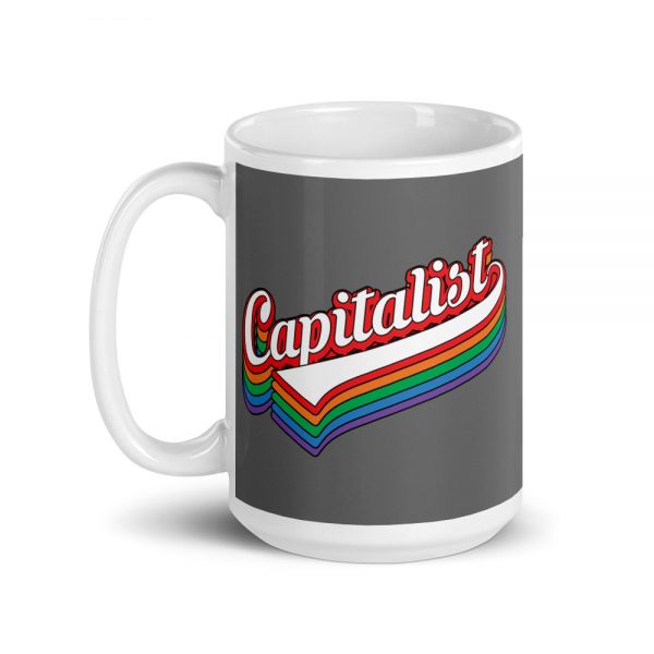 Capitalist Retro Typography Mug | Political T Shirts, Gifts, and Gift Ideas for Republicans and conservatives | PoliticalGift.com