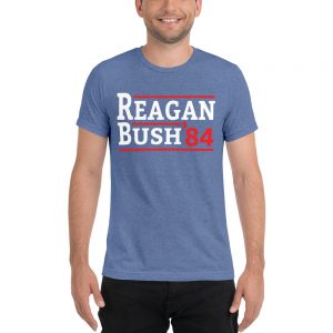 Reagan Bush 1984 Election Campaign Retro T-Shirt | Political T Shirts, Gifts, and Gift Ideas for Republicans and conservatives | PoliticalGift.com